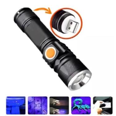 Imagem de Lanterna Led Luz Negra Ultravioleta Uv Potente Escorpião Nota Falsa Se