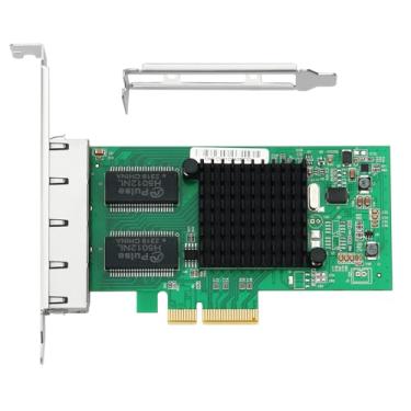 Imagem de SAPGRC Placa de rede PCIe, adaptador de rede Ethernet de 1 Gb, PCI Express X4, conversor adaptador de portas Gigabit Quad RJ45 de 10/100/1000Mbps, com chip Intel I350 para Windows/Windows Server/Linux