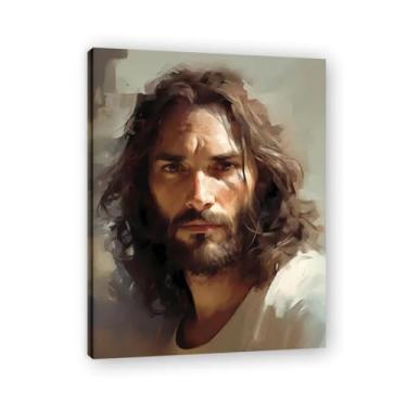 Imagem de Olhando para Jesus em tela pôster imagens de Jesus em tela pinturas de arte de parede pôster nórdico e impressões imagens de parede sagrada pura para sala de estar 80 x 60 cm