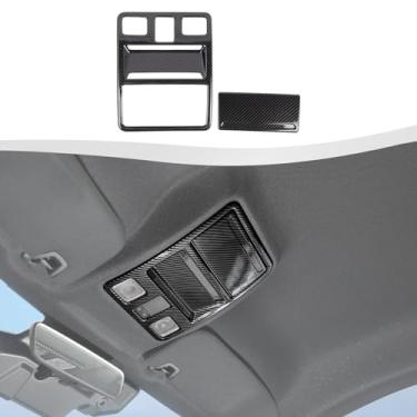 Imagem de SQQP Capa de acabamento de lâmpada de leitura de teto frontal compatível com acessórios interiores de decoração Ford Mustang 2024-2025+ (fibra de carbono)