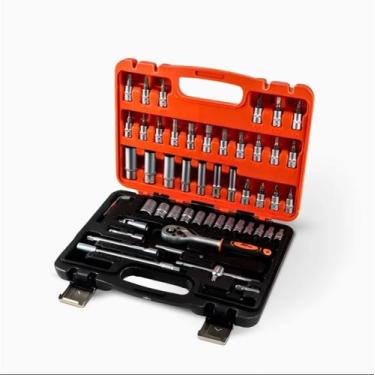 Imagem de Kit Catraca Reversível Soquetes Aço Cromado 53 Peças - DOTZEN STORE