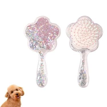 Imagem de Escova macia para cães pequenos | Escova suave para filhotes de cachorro Yorkies, Shih Tzus, Maltipoos e Maltês | Remoção de pelos de animais de estimação com cerdas macias | Escova para queda (Rosa