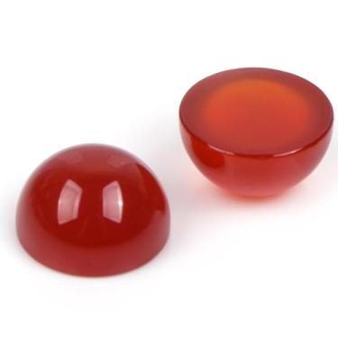 Imagem de GEM-Inside Pedra preciosa ágata vermelha CAB Cabochão contas redondas soltas contas naturais para joias anel pingente fazendo 20 mm 5 peças