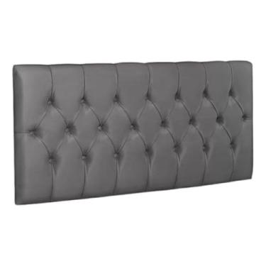Imagem de Cabeceira de Cama Quarto Casal 140cm Capitonê Dormitório Suporte Fixação Na Parede(Suede Cinza)