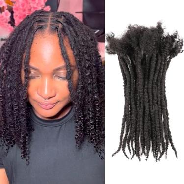 Imagem de Orientfashion Espaços texturizados 20,3-76,2 cm 0,4 0,6 e 0,8 opções de espessura extensões de cabelo humano 100% real para homens/mulheres cabeça inteira feita à mão extensões permanentes loc pacotes podem ser tingidos descoloridos enrolados e torcidos, incluindo agulhas e pente (20,32 cm 70 fios, 