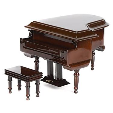 Imagem de Modelo De Piano Em Miniatura Ornamentos De Madeira Instrumento Musical Quarto Mobiliário De Sala De Estar Decoração, Brown, Modelo De Madeira De Piano Em Miniatura