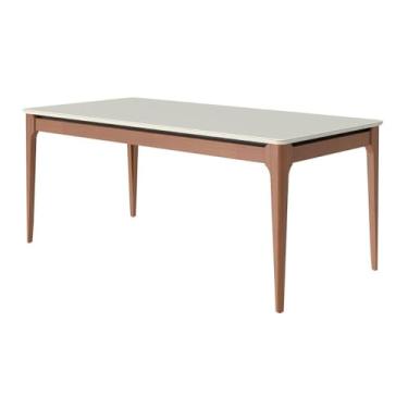 Imagem de Mesa de Jantar Addar com Vidro 180cm Natural e Off White Província