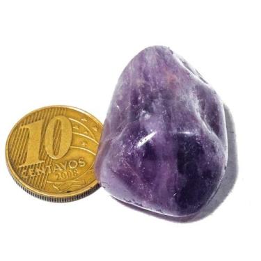 Imagem de 02 Ametista Rolada Natural Pedra G 30 a 45mm Classe A - CristaisdeCurv