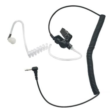 Imagem de JUYODE Fone de ouvido de 3,5 mm apenas para ouvir 1 pino de rádio bidirecional, receptor walkie talkie, fone de ouvido com tubo acústico transparente, lado único para alto-falante, conectores de