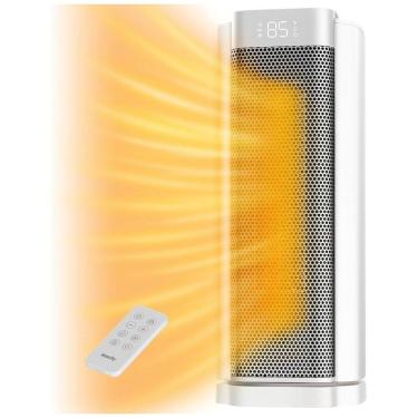 Imagem de Aquecedor Doméstico de 1500W com Controle Remoto, Oscilação de 70° e Termostato AI - Si...