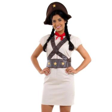 Imagem de Fantasia Junina Maria Bonita Adulto Cangaceira com Chapéu