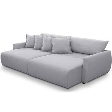 Imagem de Sofá Cama Retrátil 3 Lugares Para Sala De Estar 230cm Sky T03 Linho Cinza - Lyam Decor