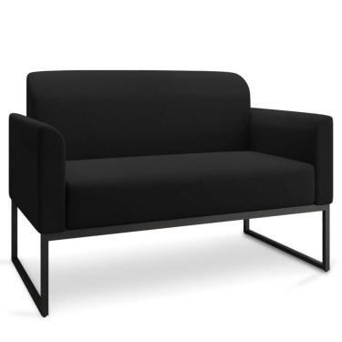 Imagem de Poltrona Namoradeira 2 Lugares Industrial Preta A79 Preto