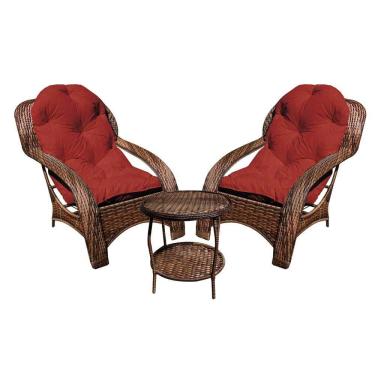 Imagem de Conjunto De 2 Poltronas + Mesa De Centro Vermelho