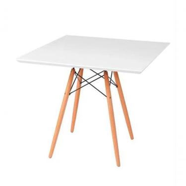 Imagem de Mesa Jantar Quadrada Eiffel 80cm Branco Mdf Charles Eames