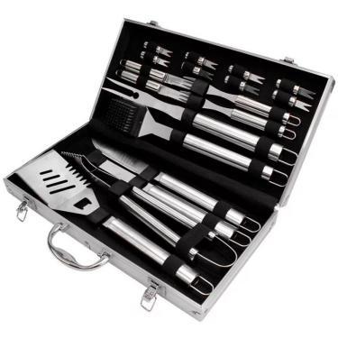 Imagem de Conjunto Para Churrasco Fracalanza Gourmet Com Maleta 19 Peças Inox