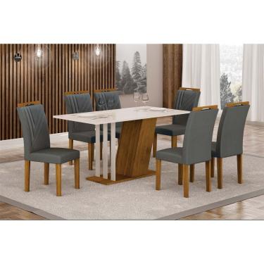Imagem de Conjunto Sala De Jantar Com 6 Cadeiras Miami Yescasa Freijo-off-chumbo