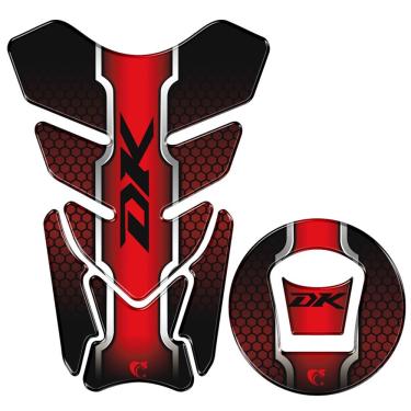 Imagem de Adesivo Resinado Protetor Tanque Bocal Moto Haojue Dk 150 Vermelho Cor Preto