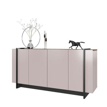 Imagem de Aparador Para Sala Buffet Copacabana Off White Nogueira Real Preto Acetinado Colibri