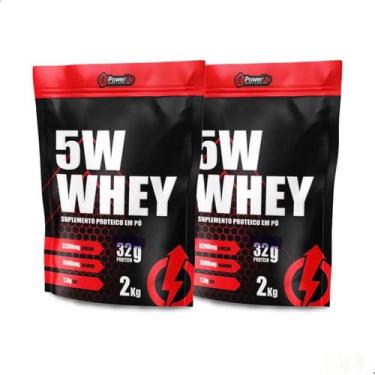 Imagem de Kit 2 Unidades Refil 5W Whey Protein 4KG Suplemento Alimentar Power UP