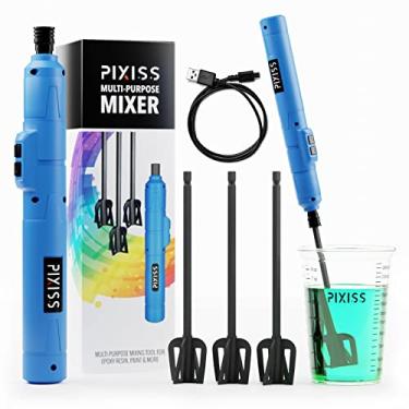 Imagem de Pixiss Misturador De Resina Epóxi - Bateria Recarregável Elétrica Portátil Para Acessórios, Agitador Resina, Moldes Silicone Mistura, Moldes, Copos Artesanato Faça Você Mesmo, 3 Pás Incluídas