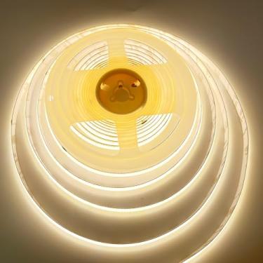 Imagem de PISIN Fita De Led Cob 12V, Branco Natural, 4000K, Ip20, Emissão Uniforme, 480 Leds/M, 5M, Cri90, Gabinete Corte Flexível, Iluminação Doméstica Diy (Natural 4000K)