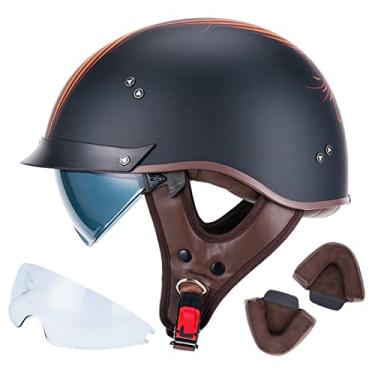 Imagem de VCOROS Capacete De Motocicleta F-07 Com Viseira Solar E Fivela Liberação Rápida, Aprovado Pela Dot, Adulto Para Cruiser, Chopper, Ciclomotor, Scooter, Quadriciclo (Angel, Xl)