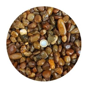 Imagem de Pedras Ornamentais Seixo Marrom Para Jardim, Vasos e Aquário(Azeitona,10Kg)