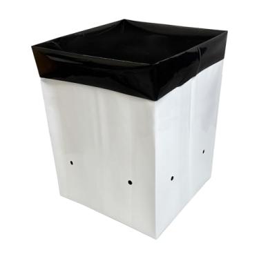 Imagem de A.A Sacos de cultivo de 1 galão preto e branco sacos de berçário de poliéster para plantas, cultivo de árvores, estufa (pacote com 100)