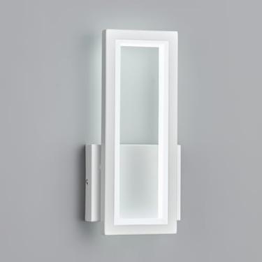 Imagem de FDPBY Luminária De Parede Branca Moderna 18 W, Simples Led Para Ambientes Internos, Retangular 6000 K Sala Estar, Quarto, Corredor, Escadas (1 Pacote)