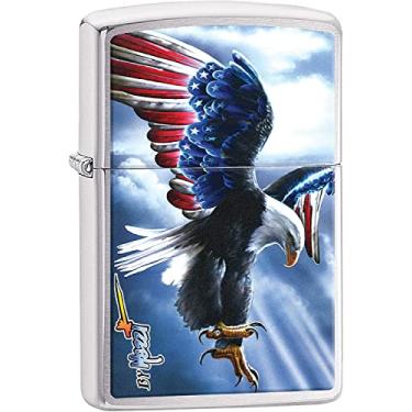 Imagem de Zippo Isqueiro - Americana Eagle Bandeira Dos Eua Patriótica À Prova De Vento (Ave Rapina #Z502)
