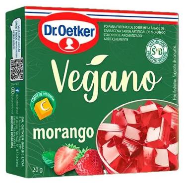 Imagem de Kit c/ 4 Gelatina Vegana Morango Oetker 20g - Dr Oetker