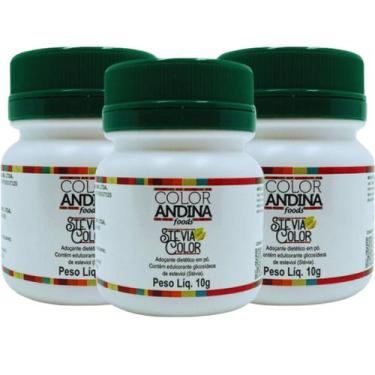 Imagem de KIT 3 Adoçante stévia em pó 10g sem residual amargo Natural-Vegano - C