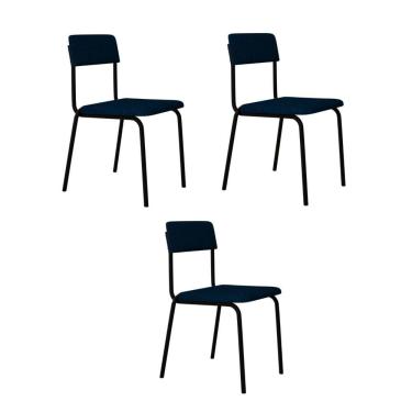 Imagem de Cadeira Fit Fixa C/4 Pes 475 X 505 X 810 Mm C/3 Un. Corriente Azul Corriente Azul