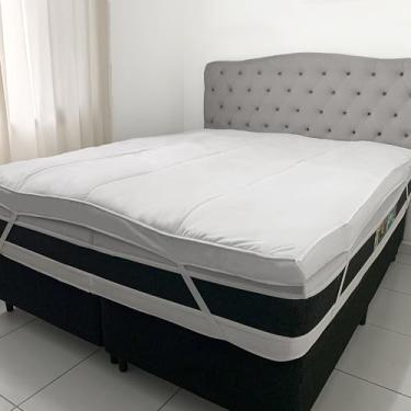 Imagem de Pillow Top Comfort Plus Alabama King, Protetor de Colchão Premium 1200g/m², Branco