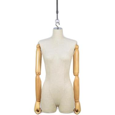 Imagem de Corpo De Manequim Torso Feminino, Pendurado Em Meia Escala Manequim Corpo De Manequim De Varejo Com Gancho De Braço De Madeira Para Exibição De Roupas De Vestido De Noiva