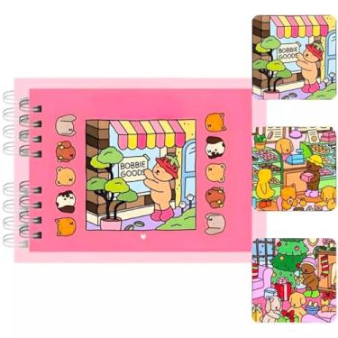 Imagem de Livro de colorir dos ursinhos capa dura, para crianças e adultos, 50 folhas para colorir mais folha de acetato (azul)