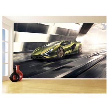 Imagem de Papel De Parede 3D Carro Lamborghini V12 Sian 3,5M Car214 - Você Decor
