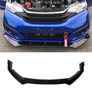 Imagem de For Fit 2018-2020 Car Front Bumper Lip Splitter Difusor Spoiler Body Kit Gloss Black Bumper Lip Modification Part (Preto brilhante)