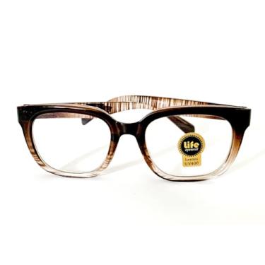 Imagem de Armação Óculos Grau p/Perto Retangular Gatinho Marrom Leopardo Para Leitura (+1.75)