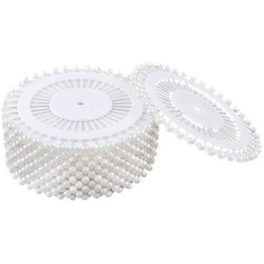 Imagem de 480 Alfinetes Cabeça Bola Apliques Arranjo Artesanato Branco - Evolver