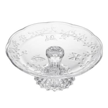 Imagem de Prato para Bolo 27 cm de Cristal com Pé New Butterfly Lyor
