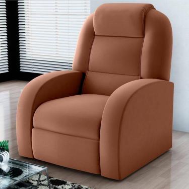 Imagem de Poltrona Reclinável De Descanso Kai Veludo Cobre