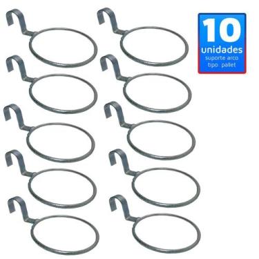 Imagem de 10 Suporte Encaixe Pallet, Treliça Arco Anel 10cm - Sem vaso - TMTSUPO