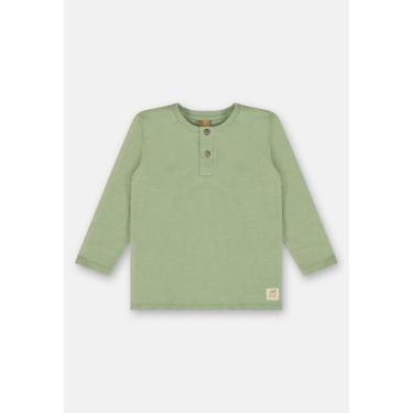 Imagem de Camiseta Infantil Masculina em Malha Flamê Linho Up Baby, Verde, 6