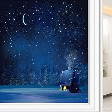 Imagem de Película de janela 3D de Natal, impressão de estilo natalino, para porta de vidro, banheiro, sala de estar, L90 x C 190 cm