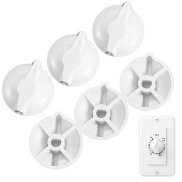 Imagem de Ymapinc 6 peças de substituição de botão de temporizador - temporizador compatível com temporizadores de mola para parede, ventilador de banheiro, aquecedor de motor, luz