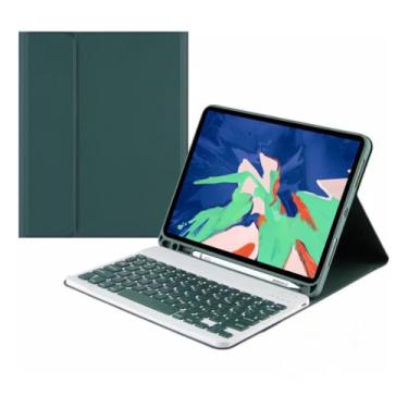 Imagem de Adequado para Tab S7 Plus teclado magnético Bluetooth de 12,4 polegadas com tampa do teclado (verde escuro, Estilo regular)
