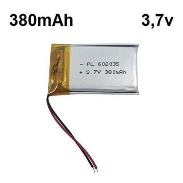 Imagem de 1 unidade 602035 com 2 fios 380mah 3,7V 6mm x 20mm x 35mm bateria nova