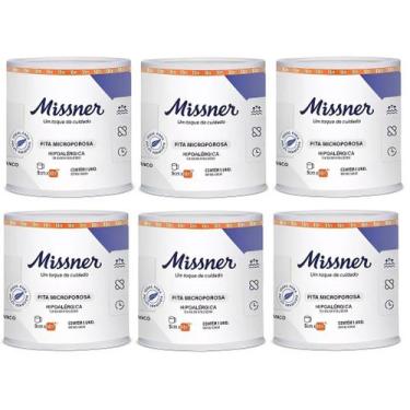 Imagem de Kit 6 Fita Cirurgica Microporosa Branca 5cm X 10m - Missner